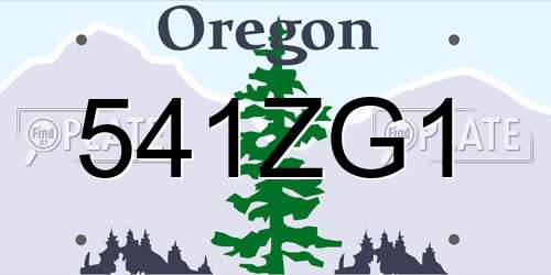 541ZG1 Oregon License Plate