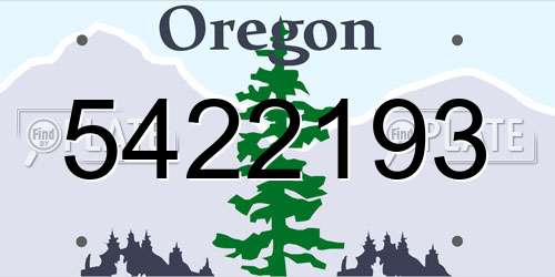 5422193 Oregon License Plate