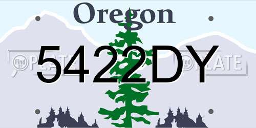 5422DY Oregon License Plate