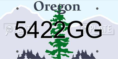 5422GG Oregon License Plate