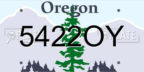 5422OY Oregon License Plate