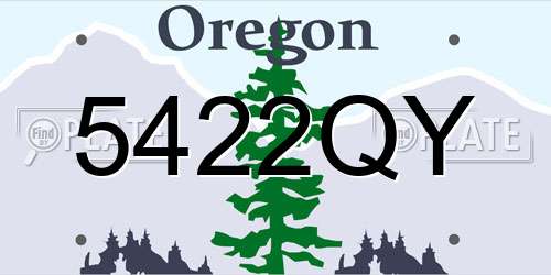 5422QY Oregon License Plate