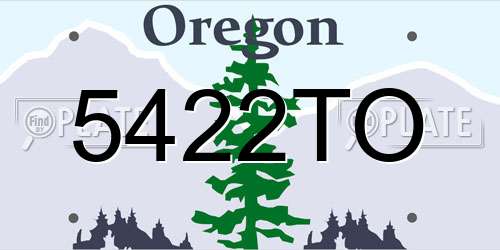 5422TO Oregon License Plate