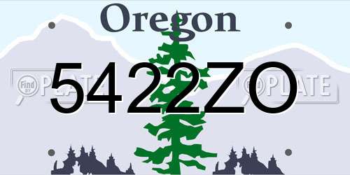 5422ZO Oregon License Plate