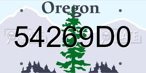54269D0 Oregon License Plate