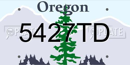 5427TD Oregon License Plate