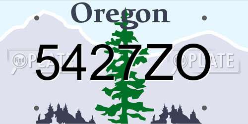 5427ZO Oregon License Plate