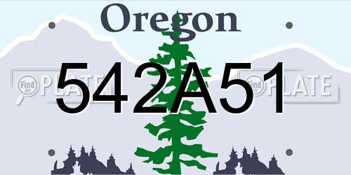 542A51 Oregon License Plate