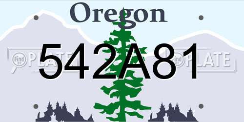 542A81 Oregon License Plate