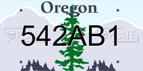 542AB1 Oregon License Plate
