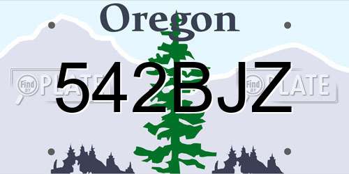 542BJZ Oregon License Plate