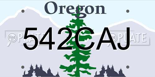 542CAJ Oregon License Plate