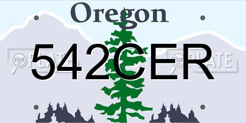 542CER Oregon License Plate
