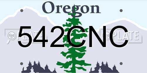 542CNC Oregon License Plate