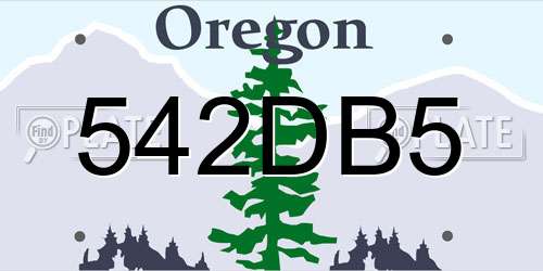 542DB5 Oregon License Plate
