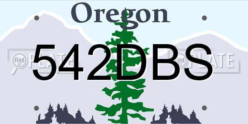 542DBS Oregon License Plate