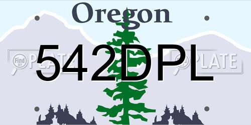 542DPL Oregon License Plate
