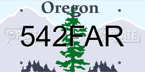 542FAR Oregon License Plate
