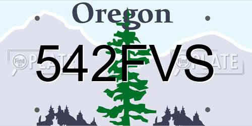542FVS Oregon License Plate