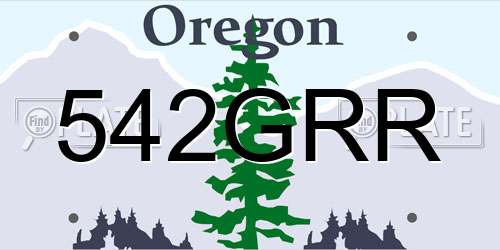 542GRR Oregon License Plate