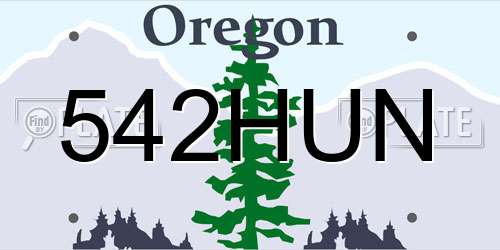 542HUN Oregon License Plate