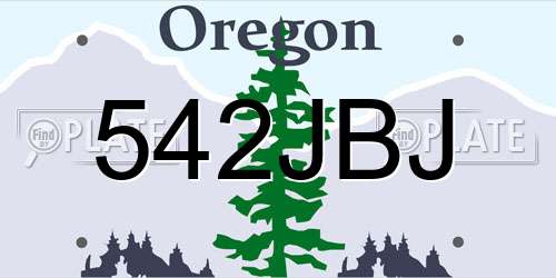 542JBJ Oregon License Plate