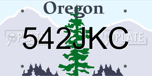 542JKC Oregon License Plate