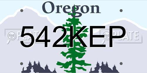 542KEP Oregon License Plate