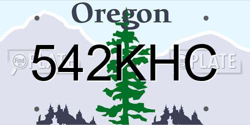 542KHC Oregon License Plate