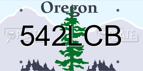 542LCB Oregon License Plate