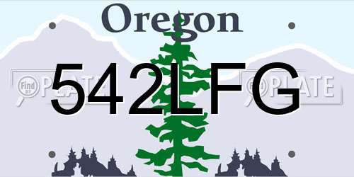 542LFG Oregon License Plate