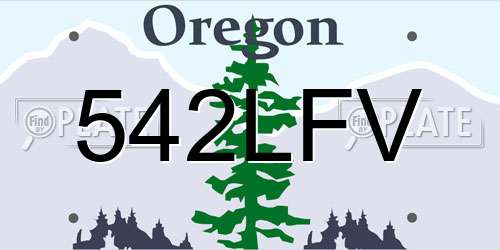 542LFV Oregon License Plate