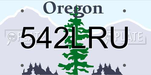 542LRU Oregon License Plate