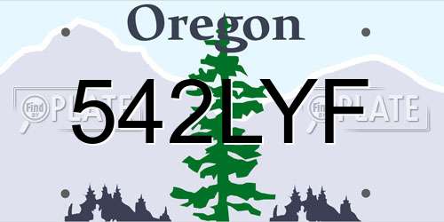 542LYF Oregon License Plate