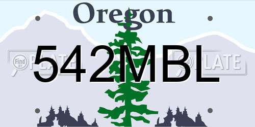 542MBL Oregon License Plate