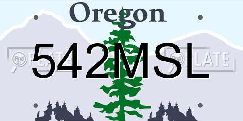 542MSL Oregon License Plate