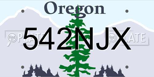 542NJX Oregon License Plate