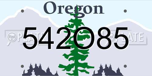 542O85 Oregon License Plate