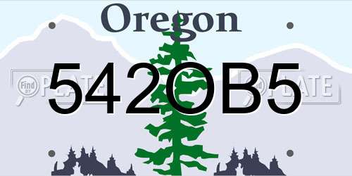 542OB5 Oregon License Plate