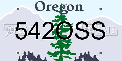 542OSS Oregon License Plate