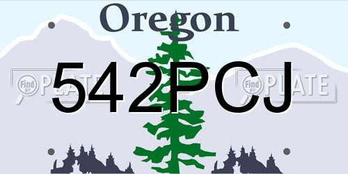 542PCJ Oregon License Plate