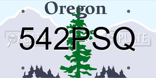 542PSQ Oregon License Plate