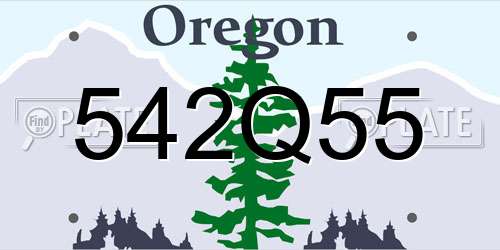 542Q55 Oregon License Plate