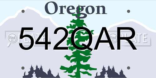 542QAR Oregon License Plate