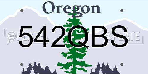 542QBS Oregon License Plate