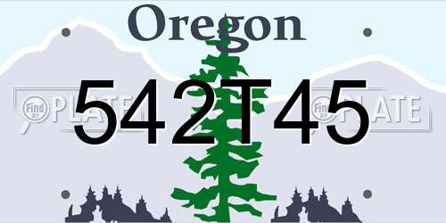 542T45 Oregon License Plate