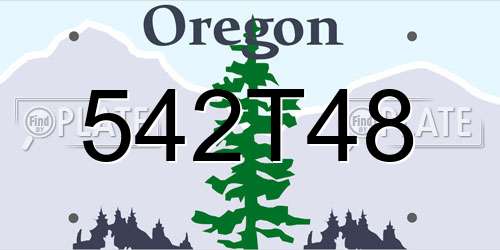 542T48 Oregon License Plate