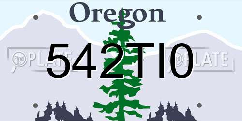 542TI0 Oregon License Plate