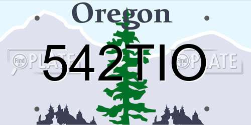 542TIO Oregon License Plate