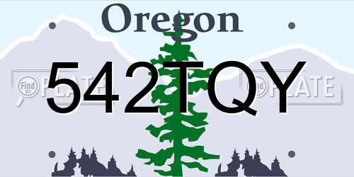 542TQY Oregon License Plate